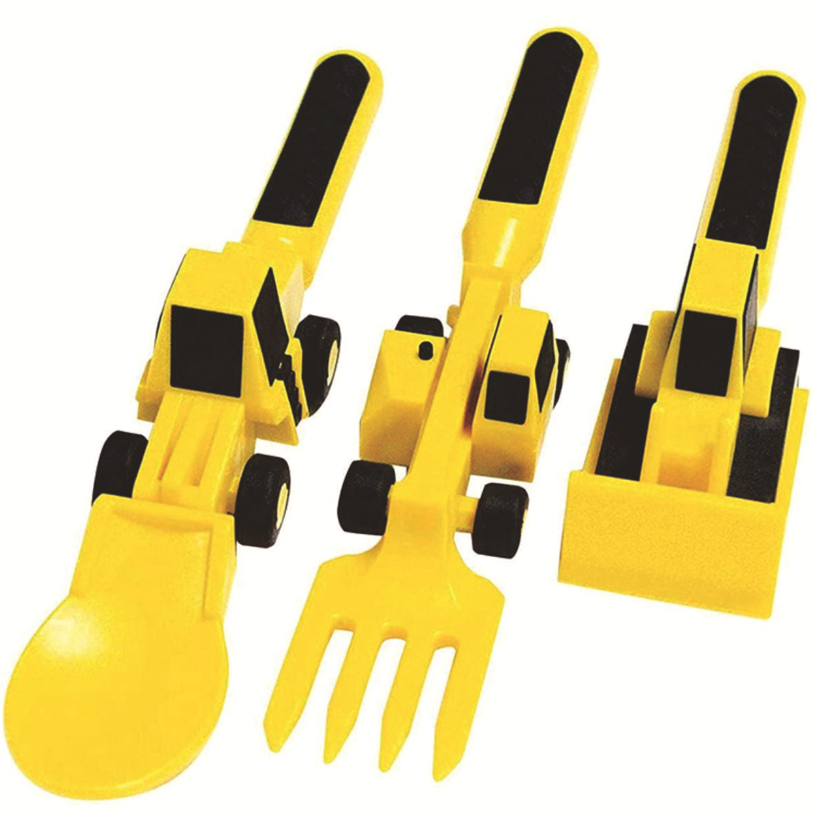 Dinneractive Excavator Car Bulldozer Shovel Fork Shovel Dinner Plate Kidsren's Tableware Three Sets