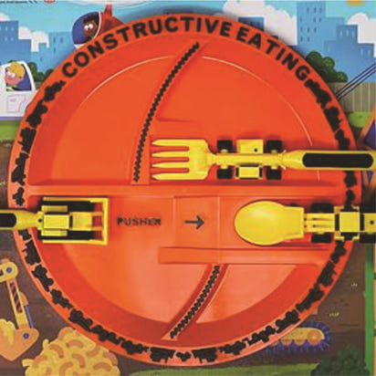 Dinneractive Excavator Car Bulldozer Shovel Fork Shovel Dinner Plate Kidsren's Tableware Three Sets