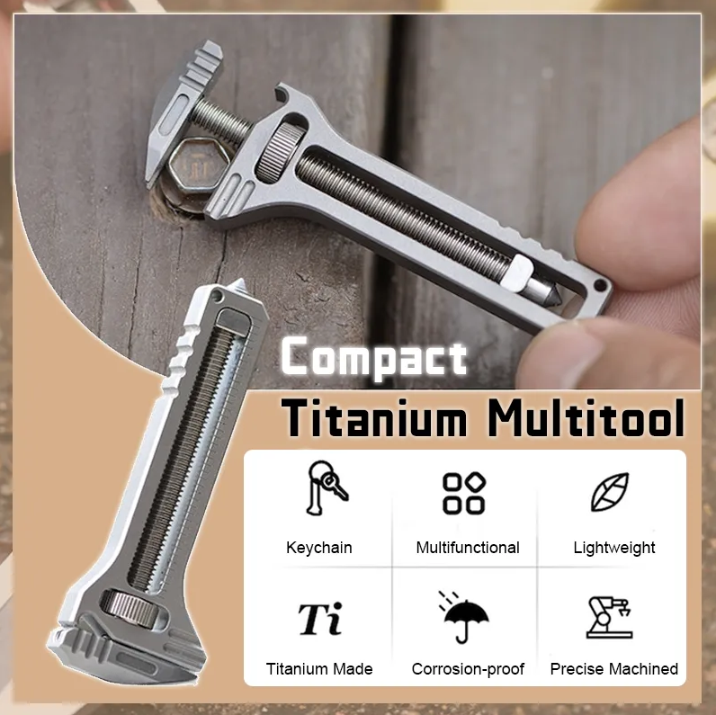 Titanium Pocket Wrench – Keychain Multitool & Bottle Opener