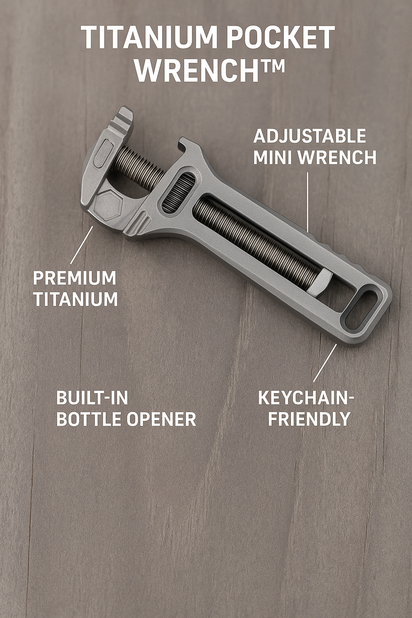 Titanium Pocket Wrench – Keychain Multitool & Bottle Opener