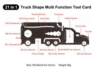 Truck-Shaped 21-in-1 Multi-Tool Card – Wallet-Size EDC Tool for Drivers, Mechanics & Everyday Carry